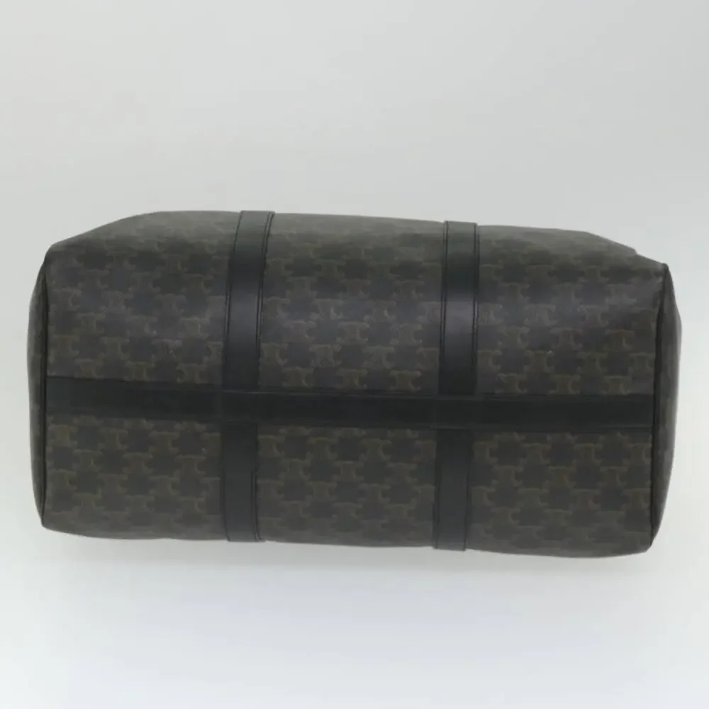 CELINE Triomphe Canvas Boston Bag Pvc Leather Black